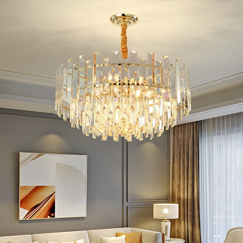 Circular Glass LED Table Lamp with Gold Accent