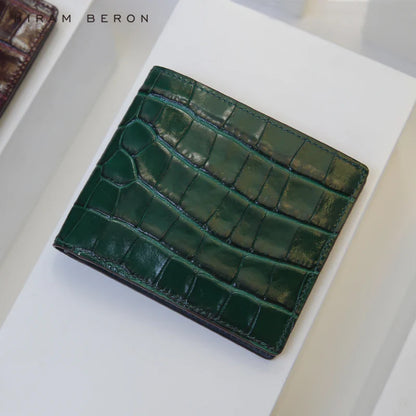 Personalized Monogrammed Alligator Leather Wallet - BritishElegance