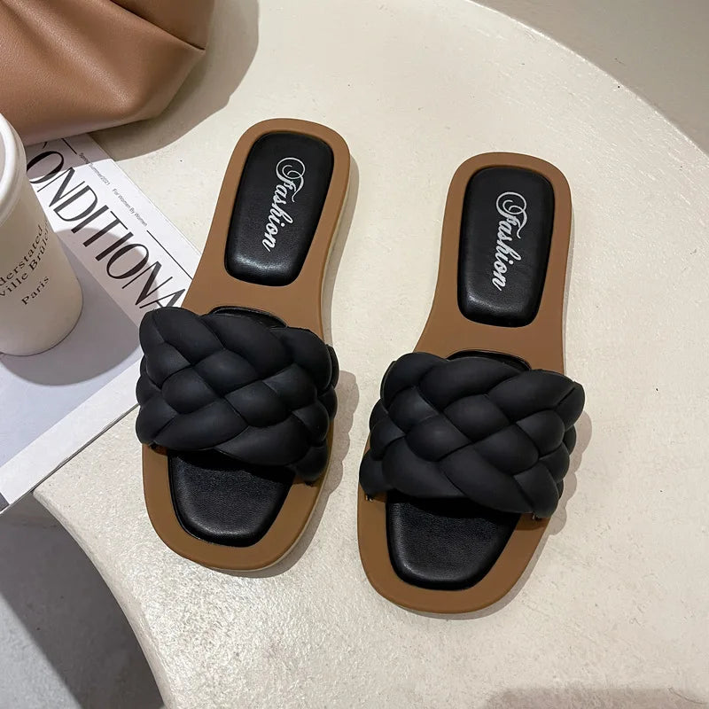 Comfortable Womens Summer Slide Sandals - BritishElegance