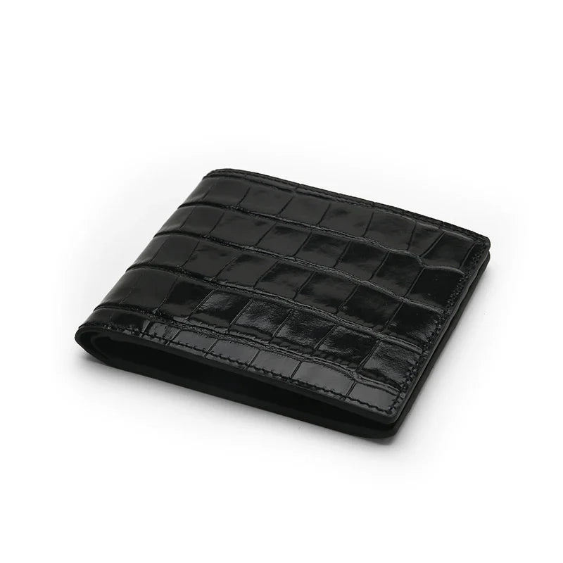 Custom Crocodile Skin Fold Wallet