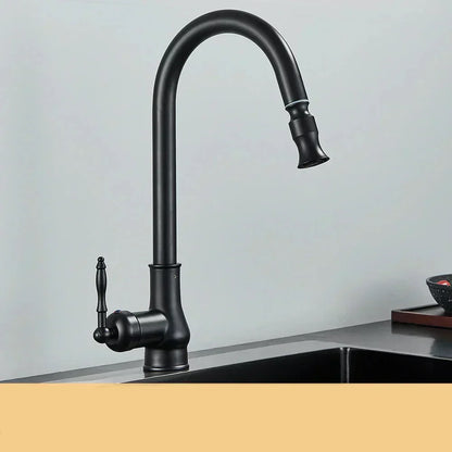 Vintage Brass 360 Kitchen Faucet With Dark Finish