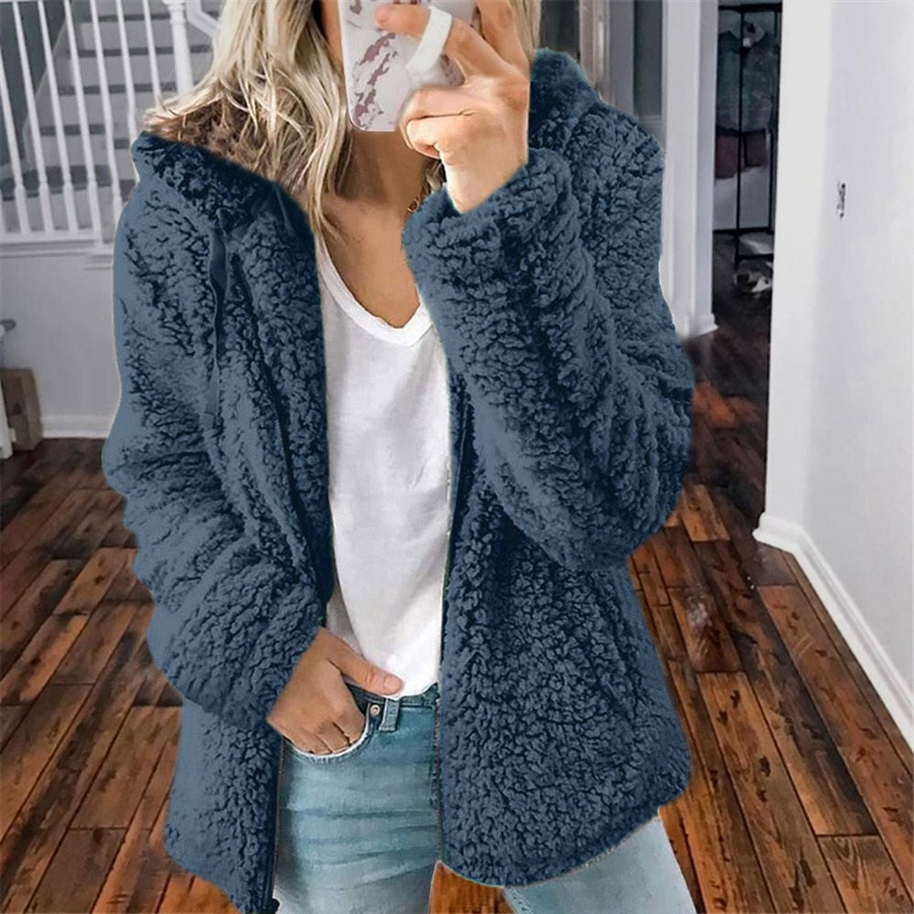 Cozy Women's Fleece Hooded Jacket