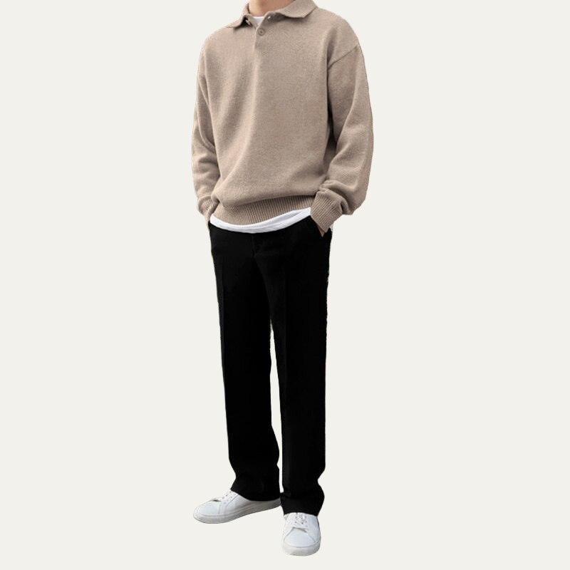 VogeLuxe | Men’s Classic Knit Polo Sweater