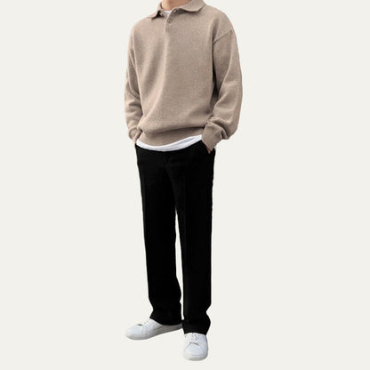 VogeLuxe | Men’s Classic Knit Polo Sweater
