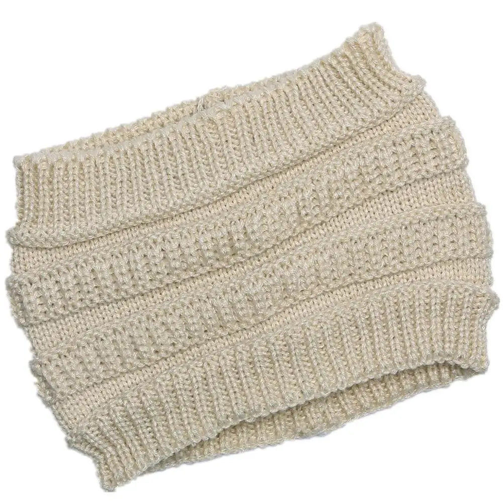 Soft Slouchy Knit Ponytail Hat