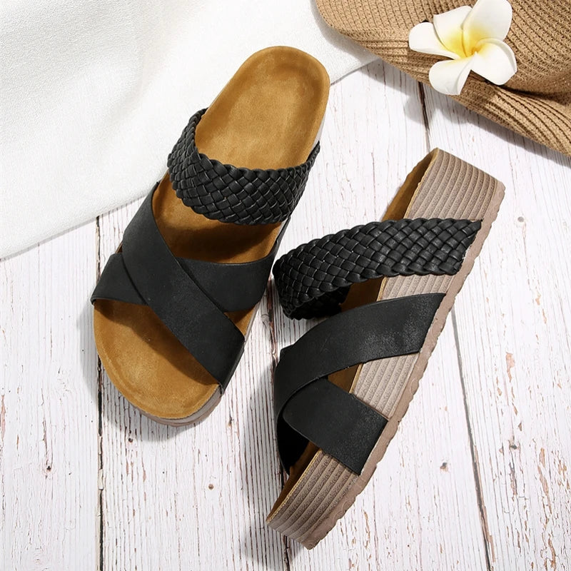 Comfortable Women's Slip On Sandals Flat Shoes