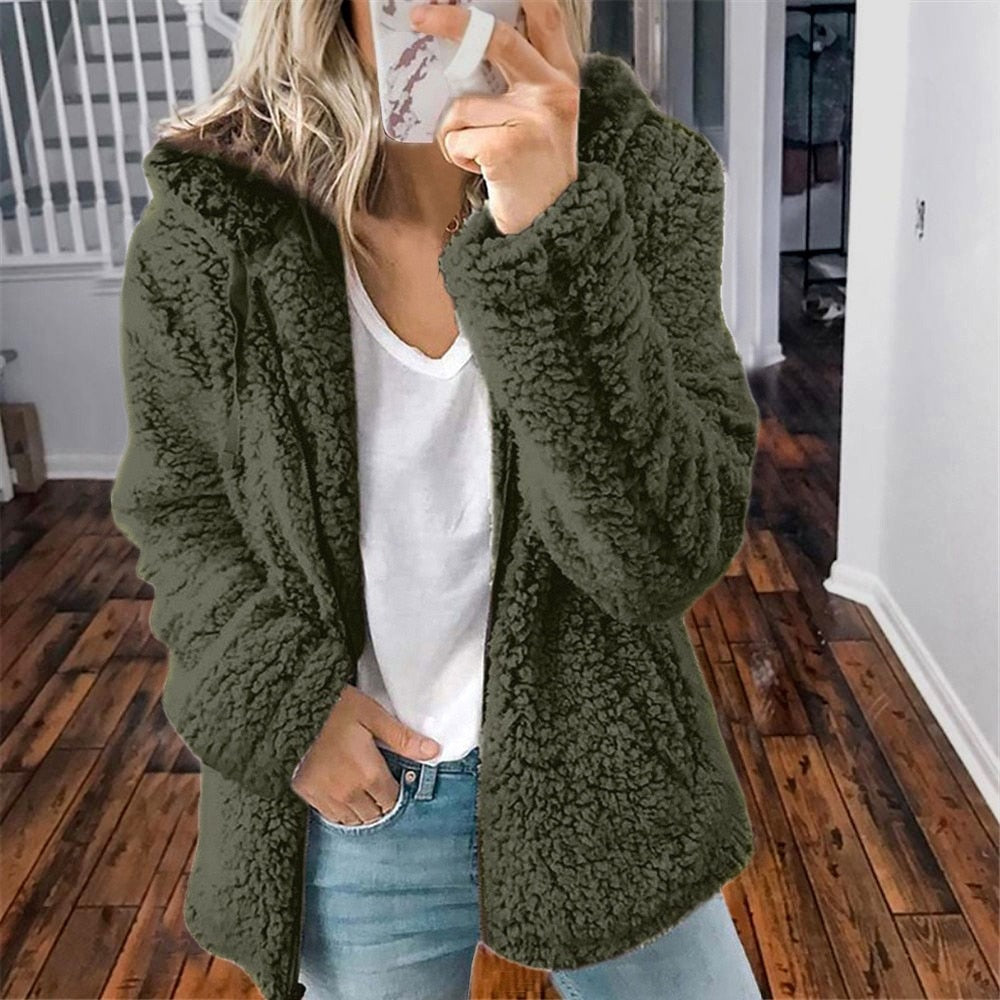 Cozy Women's Fleece Hooded Jacket
