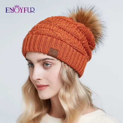 Soft Faux Fur Winter Slouch Beanie Hat