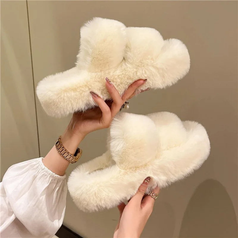 Comfy Women's Fuzzy Slipper Shoes – Warm Indoor Footwear