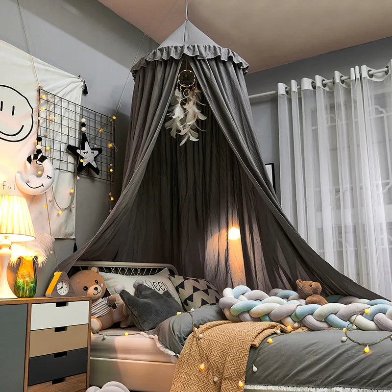 Colorful Kids Bed Curtain With Tassels