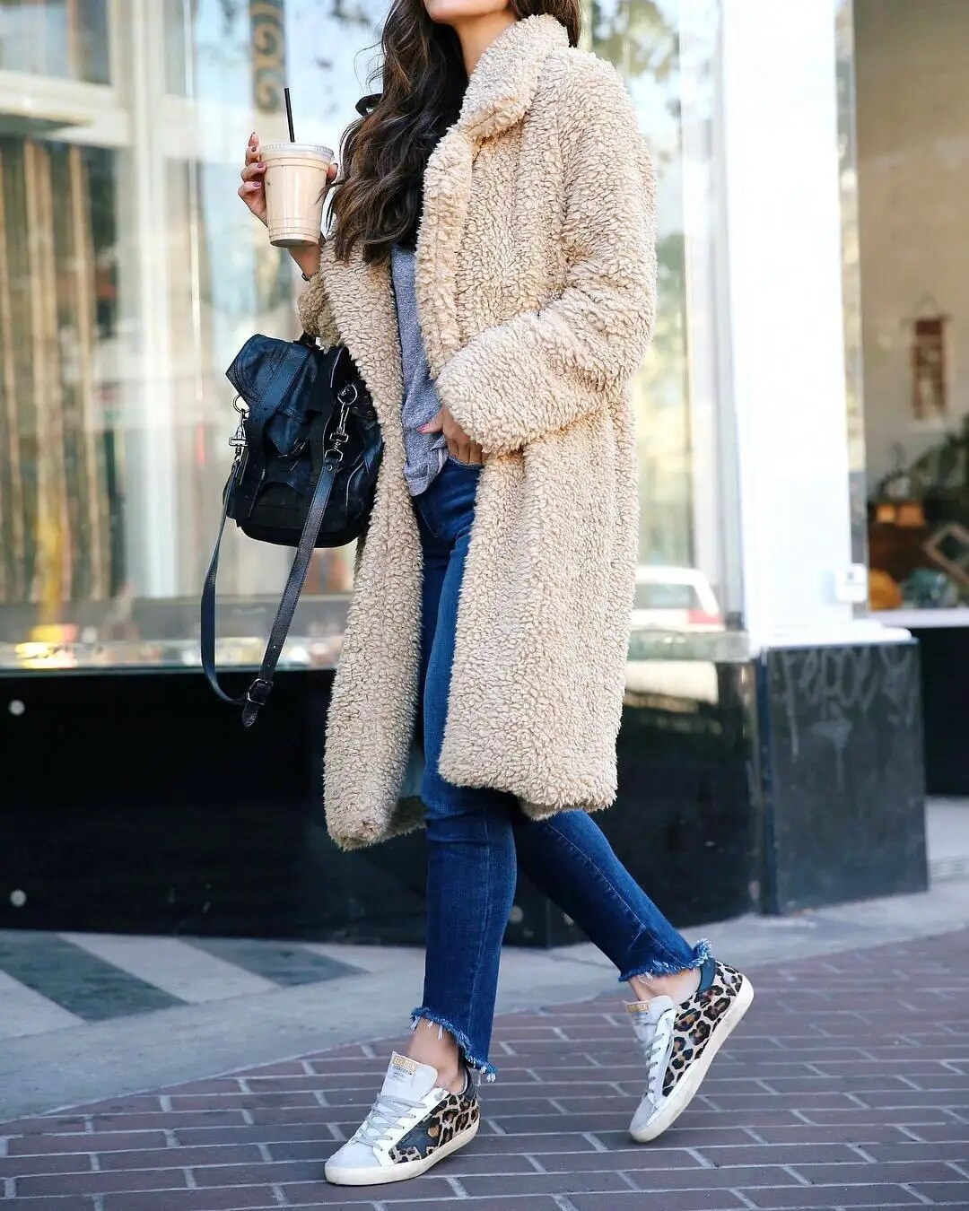 Soft Women's Long Teddy Coat | Warm Oversized Fleece Jacket - VogeLuxe
