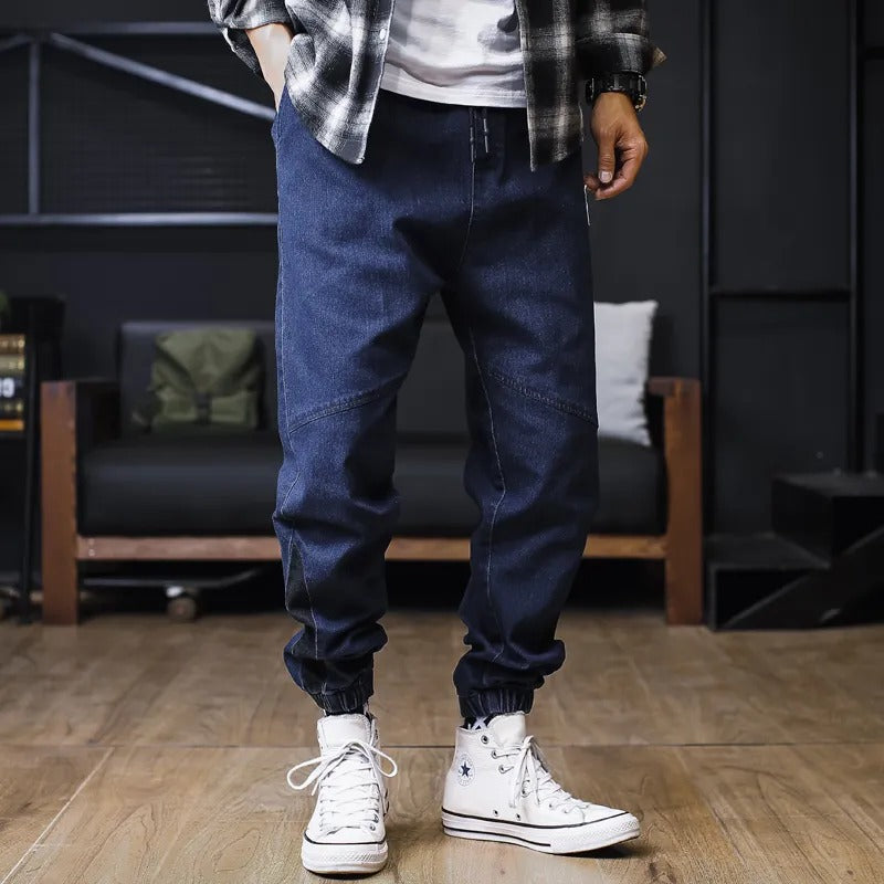 Relaxed Fit Men's Dark Blue Cargo Pants