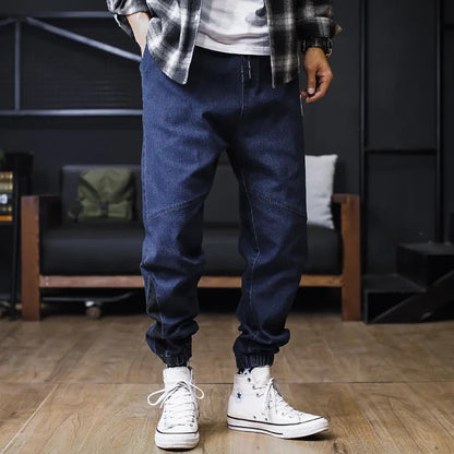 Relaxed Fit Men's Dark Blue Cargo Pants