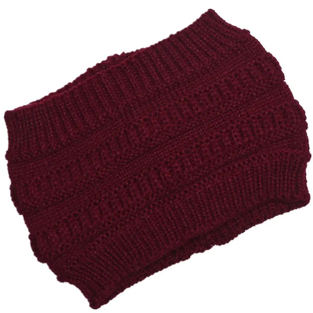 Soft Slouchy Knit Ponytail Hat