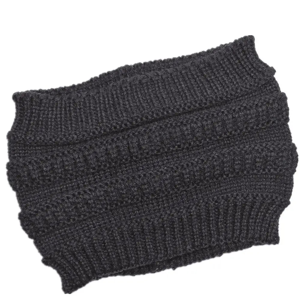 Soft Slouchy Knit Ponytail Hat
