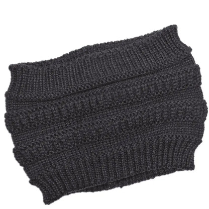 Soft Slouchy Knit Ponytail Hat