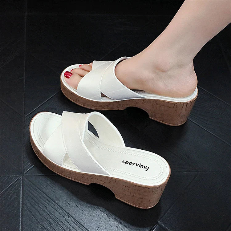 High Heel Espadrille Wedge Sandals - Summer Open Toe Shoes