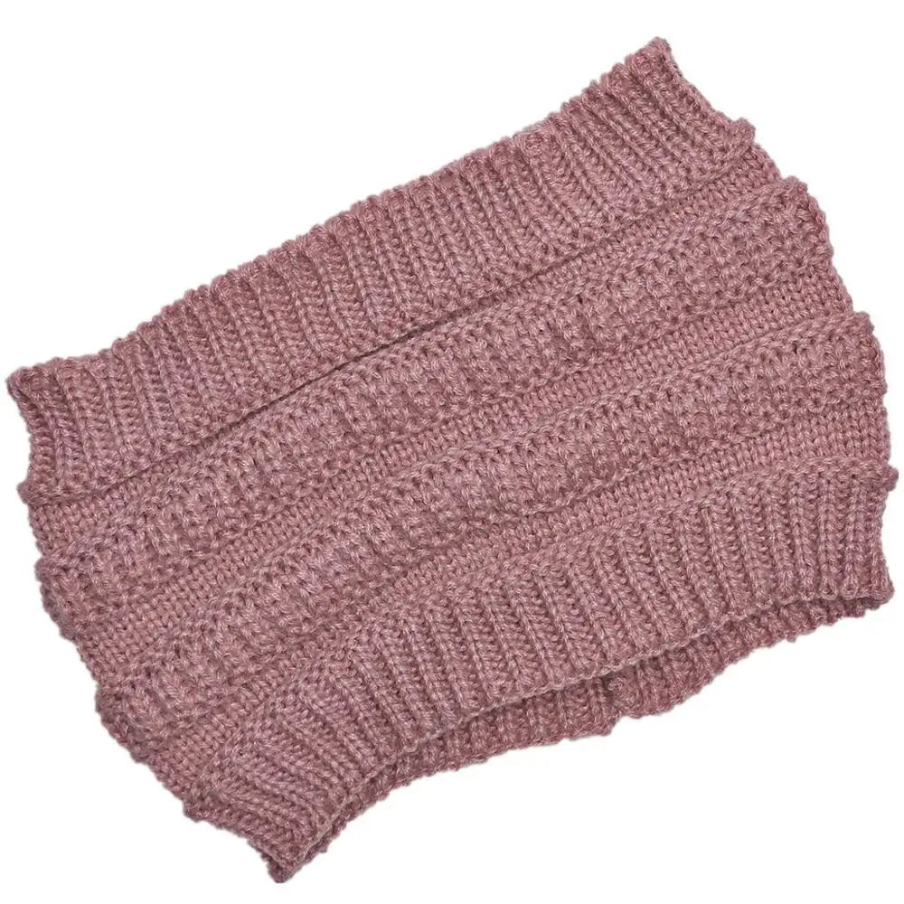 Soft Slouchy Knit Ponytail Hat