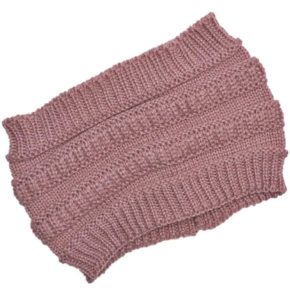 Soft Slouchy Knit Ponytail Hat