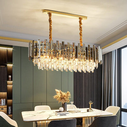 Circular Glass LED Table Lamp with Gold Accent