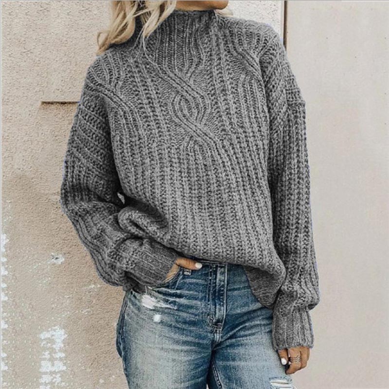 Cozy Women's Crew Neck Knit Sweater