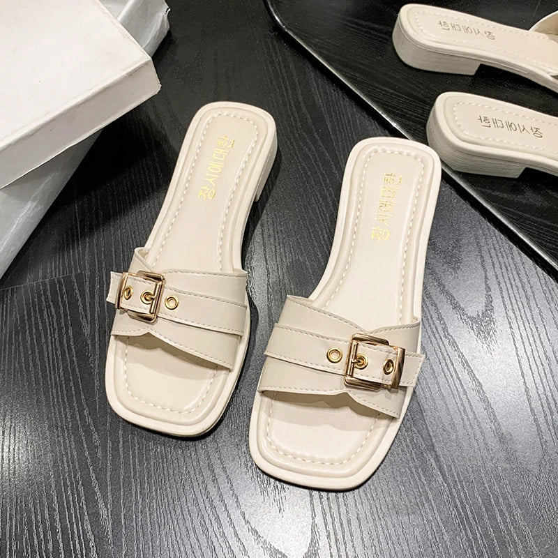 Comfortable Water Resistant Garden Slippers with Gold Buckle