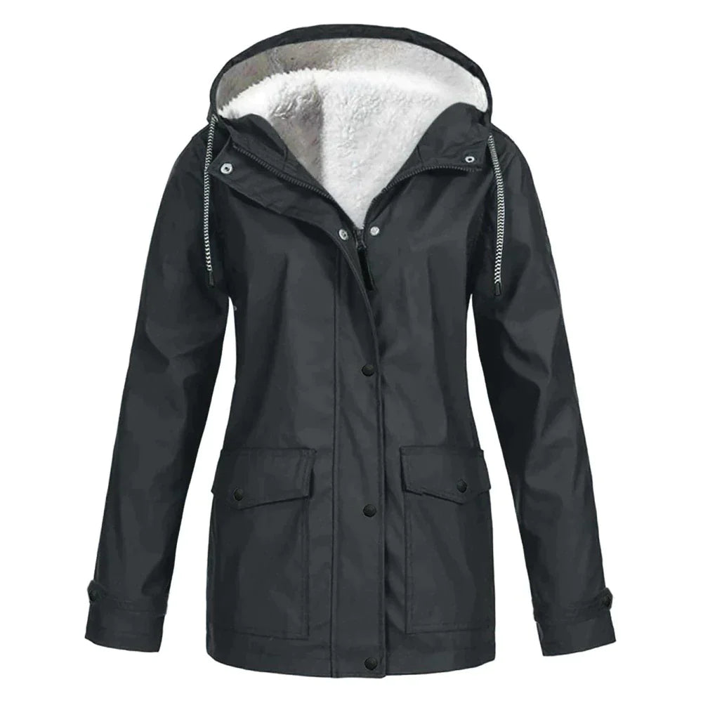 Waterproof Women's Parka Coat With Fleece Lining - VogeLuxe