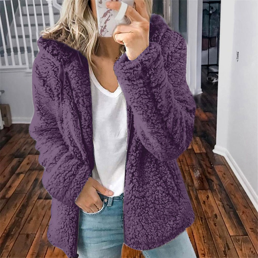 Cozy Women's Fleece Hooded Jacket