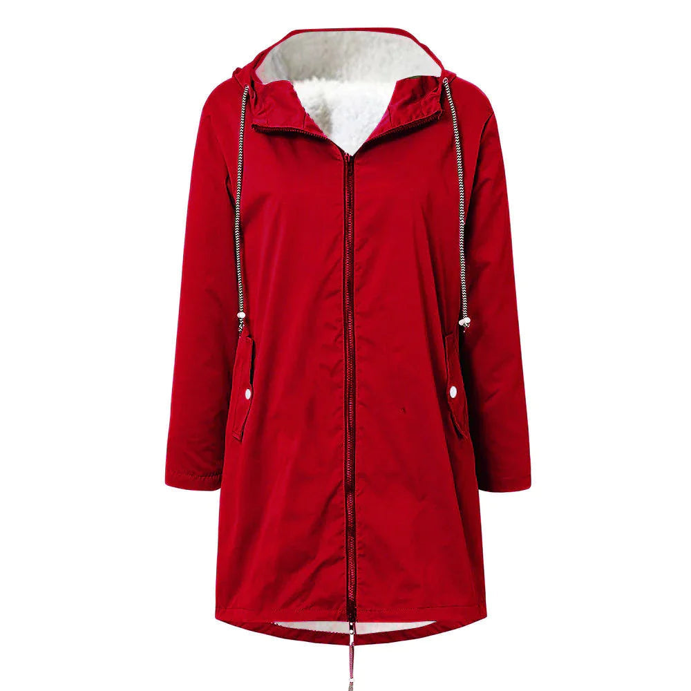 Waterproof Women's Parka Coat With Hood And Thermal Lining