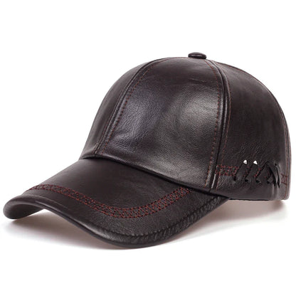 Authentic High Quality Leather Baseball Cap