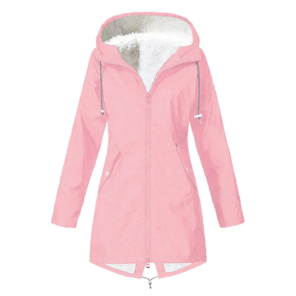 Waterproof Women's Parka Coat With Hood And Thermal Lining