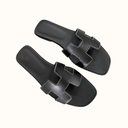 Luxury Faux Leather Slide Sandals