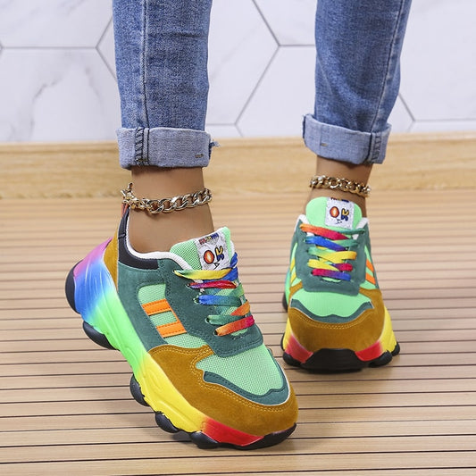 Women's Breathable Colourful Running Shoes - VogeLuxe