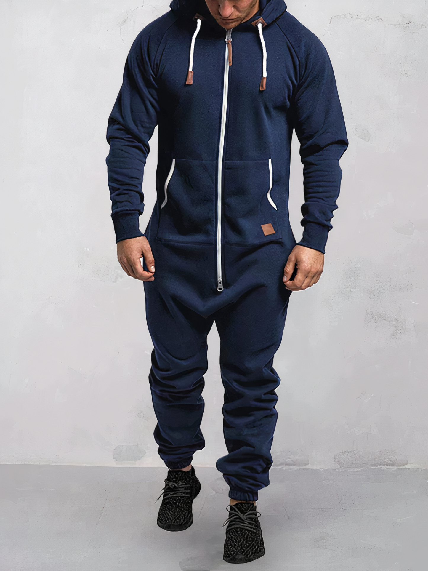 Men's Athletic Hooded Jumpsuit Outdoor Active Wear - BritishElegance
