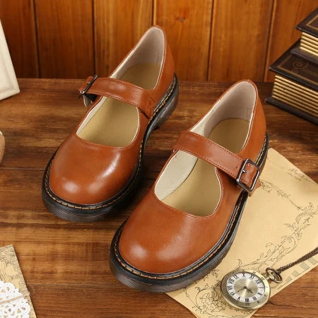 Retro Style School Girl Platform Heels Women