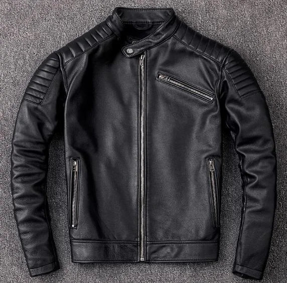 Authentic Leather Biker Jacket - Classic Bike Style