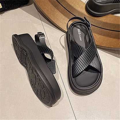 Comfortable Wide Strap Open Toe Summer Slides