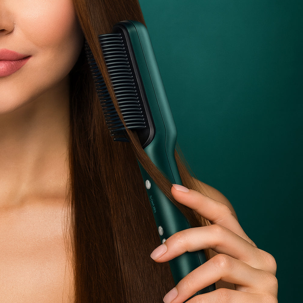Ceramic Heat Straightening Hair Brush Styler