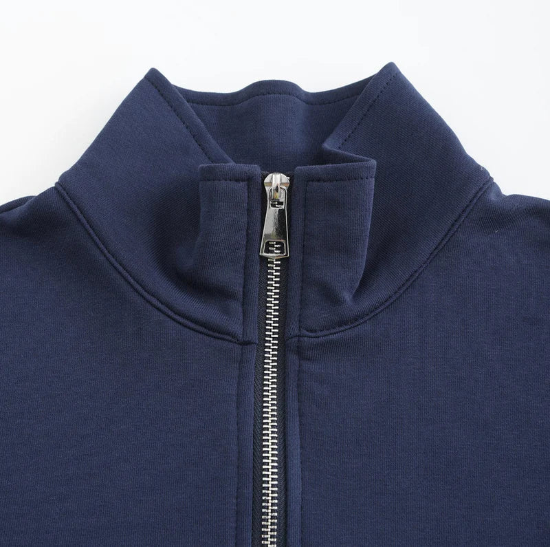 Half Zip Top - Sleek Zip Front & Soft Blend Layering Ease