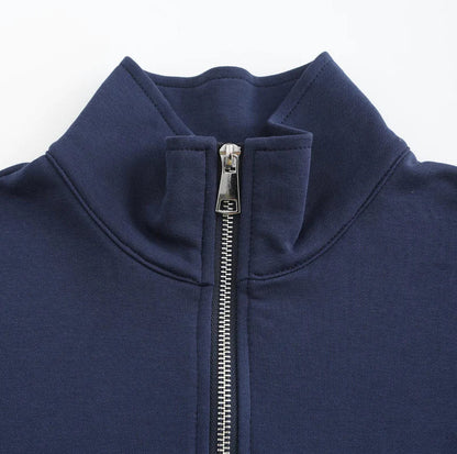 Half Zip Top - Sleek Zip Front & Soft Blend Layering Ease