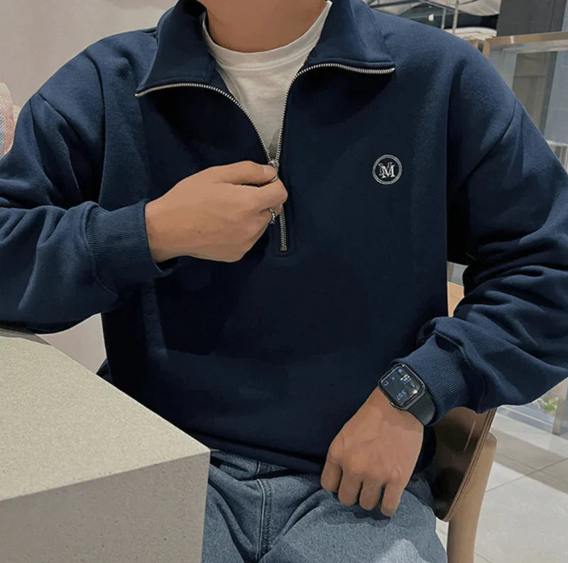 Half Zip Top - Sleek Zip Front & Soft Blend Layering Ease