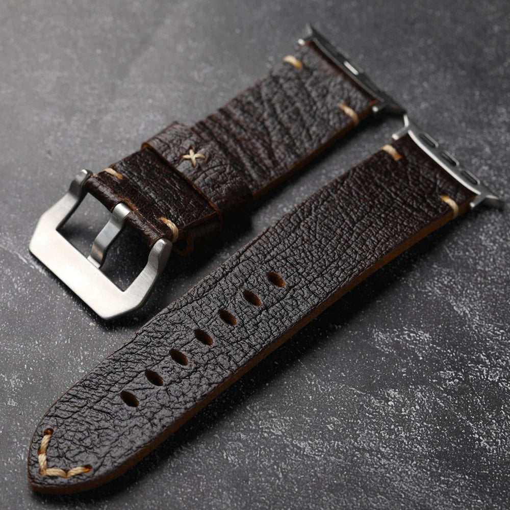Genuine Classic Leather Strap For Apple Watch - VogeLuxe