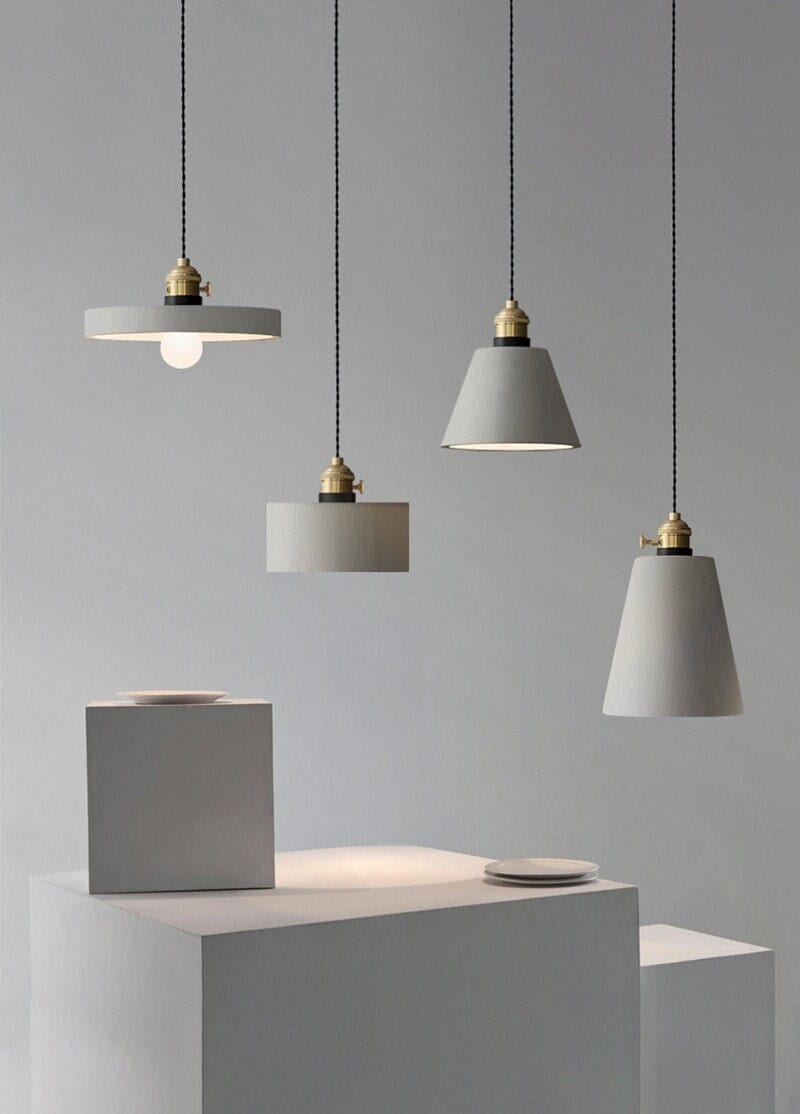 Unique Concrete Pendant Light with LED Bulb Included - VogeLuxe