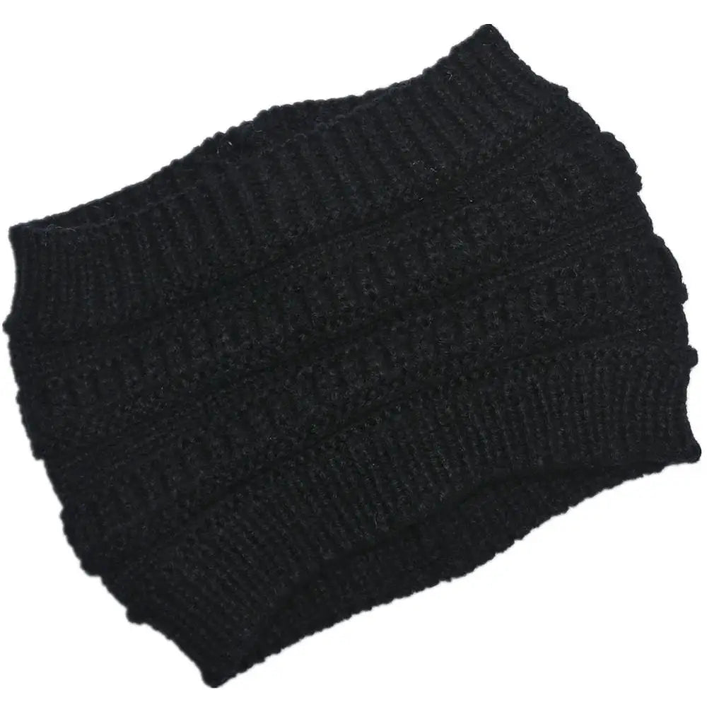 Soft Slouchy Knit Ponytail Hat