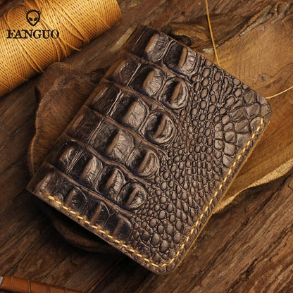 Vintage Gator Print Leather Wallet - VogeLuxe