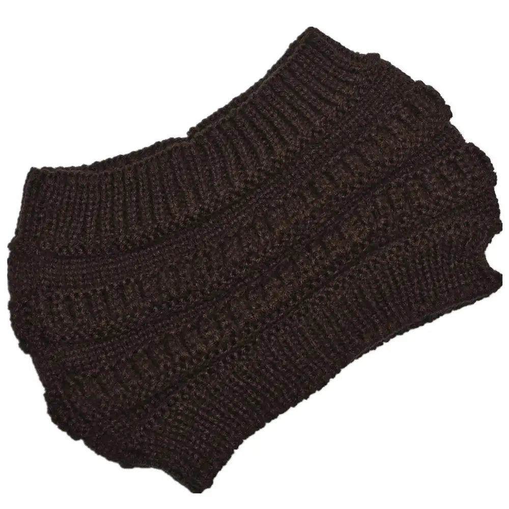 Soft Slouchy Knit Ponytail Hat