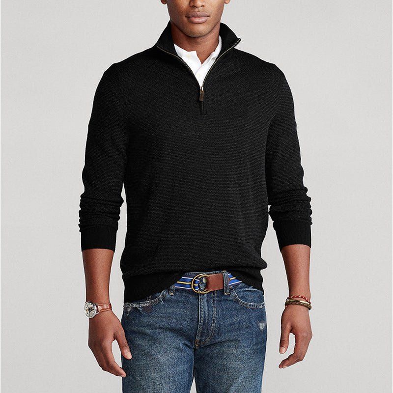 Soft Men's Fleece Quarter Zip Sweater for Winter - VogeLuxe