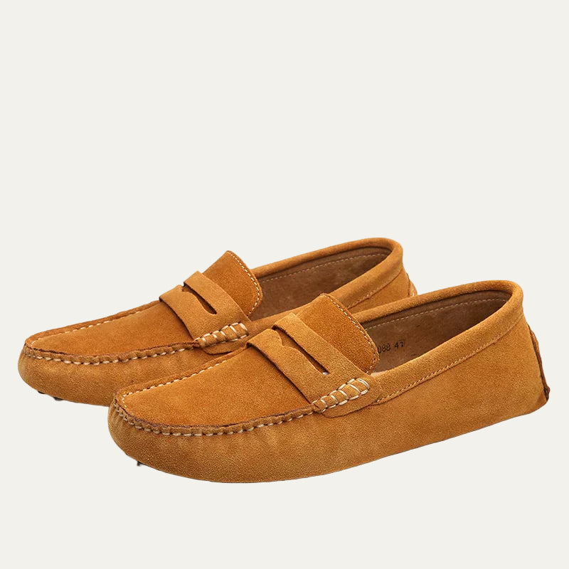 VogeLuxe | Men’s Suede Texture Slip On Driving Moccasins