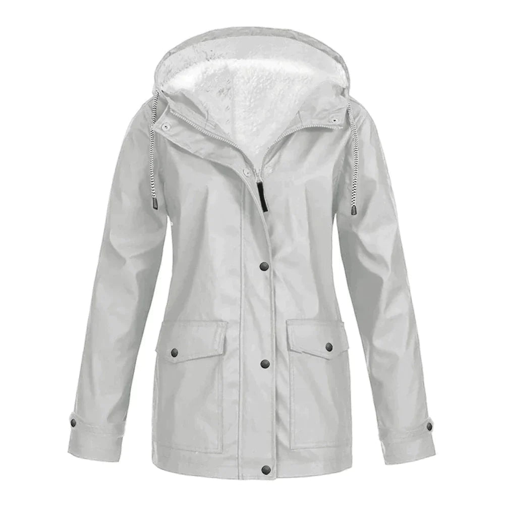 Waterproof Women's Parka Coat With Fleece Lining