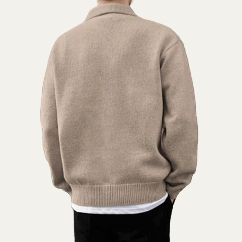 VogeLuxe | Men’s Classic Knit Polo Sweater